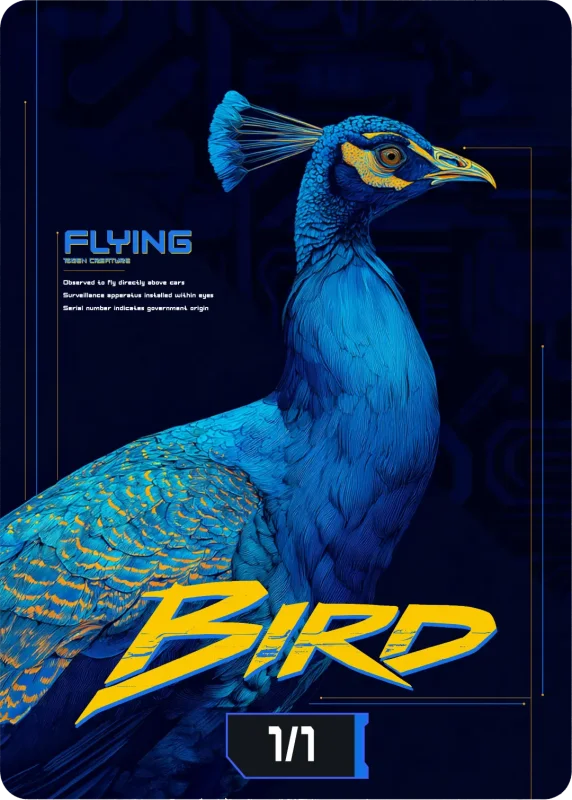 Bird (1/1), Cyberpunk Themed MtG Token
