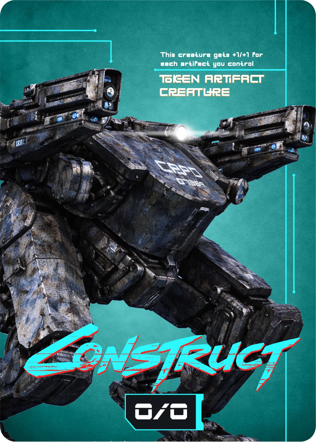 Construct (0/0), Cyberpunk Themed MtG Token