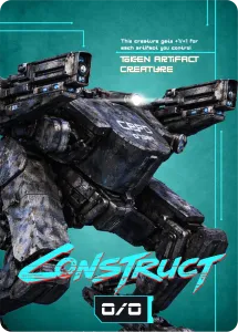 Construct (0/0), Cyberpunk Themed MtG Token – image 1