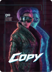 Copy, Cyberpunk Themed MtG Token – image 1
