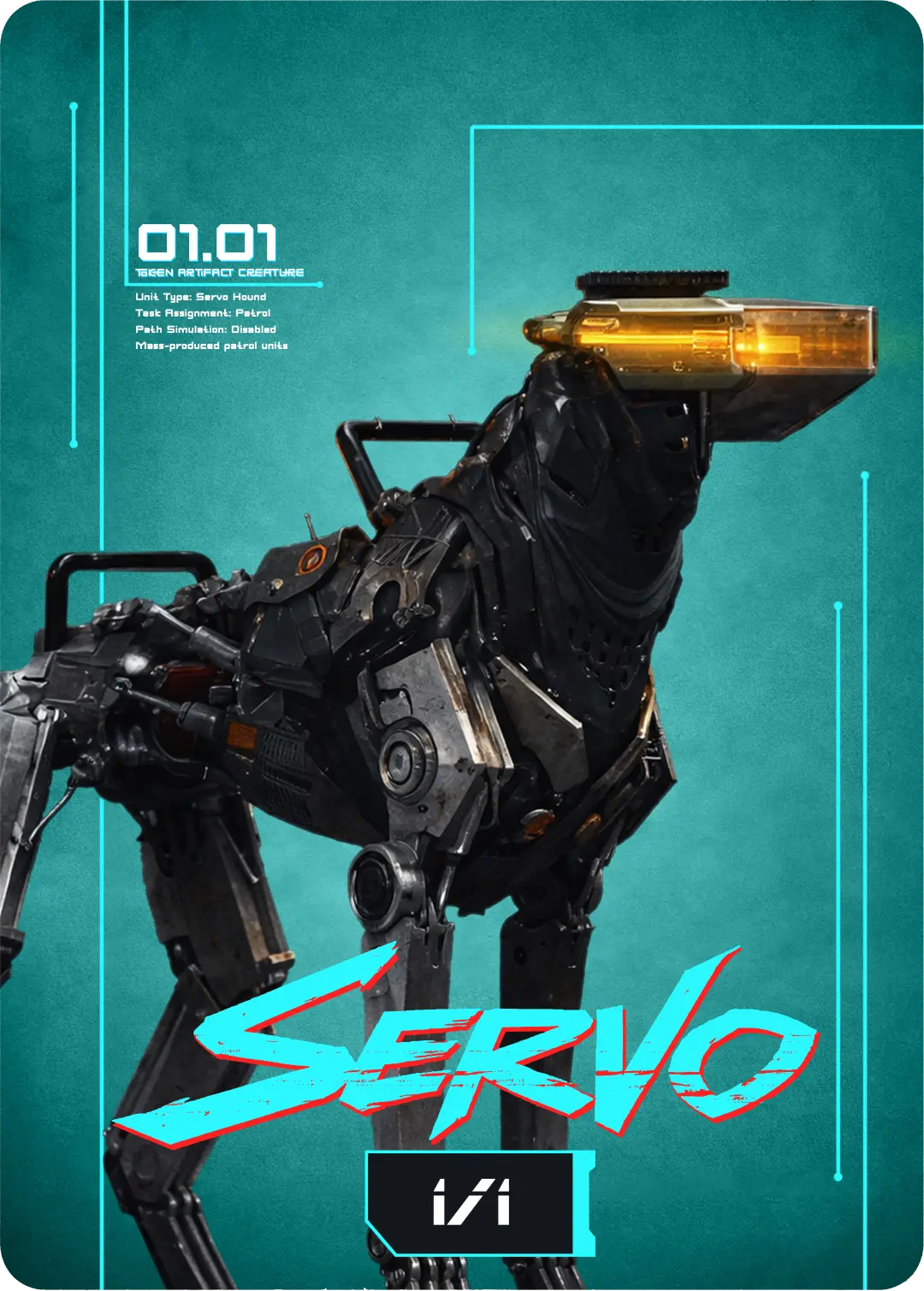 Servo (1/1), Cyberpunk Themed MtG Token