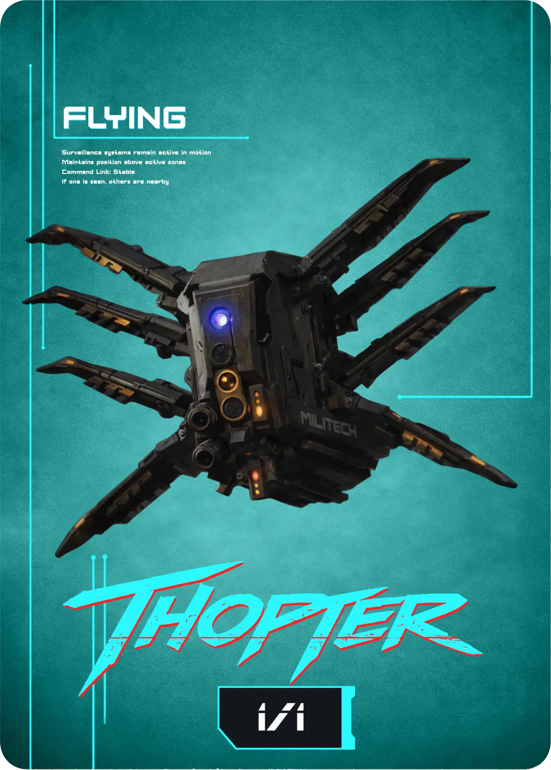 Thopter (1/1), Cyberpunk Themed MtG Token
