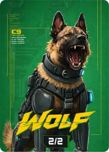 Wolf (2/2), Cyberpunk Themed MtG Token – image 1
