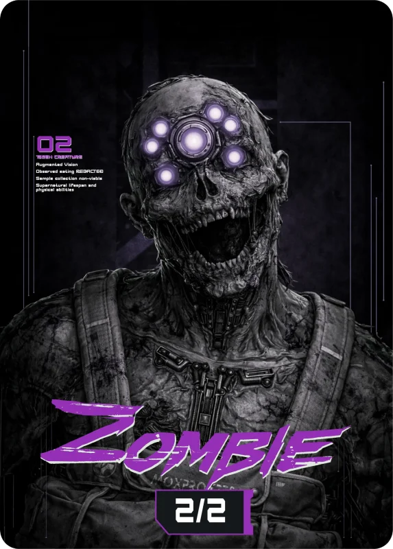Zombie (2/2), Cyberpunk Themed MtG Token