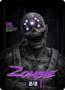 Zombie (2/2), Cyberpunk Themed MtG Token – image 1